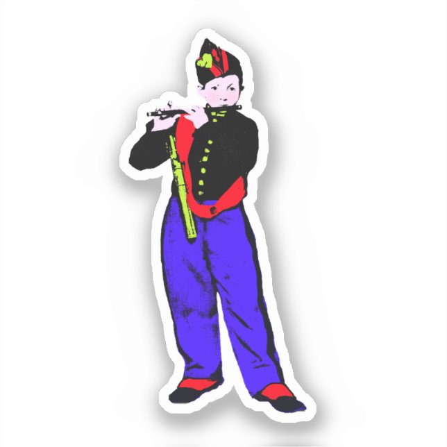 Sticker Petit flûtiste Pop Art (Manet) (Recto)