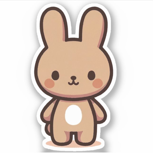 Sticker Petit lapin brun de la forêt (Devant)