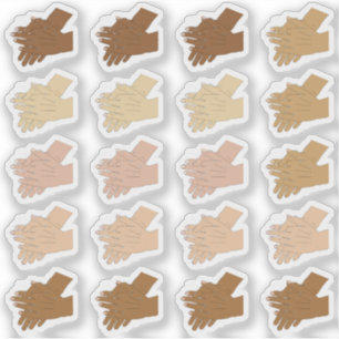 Sticker Petit lavage de mains multiculturel