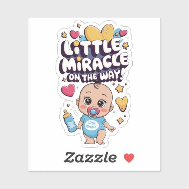 Sticker Petit miracle sur le chemin. Fête de la grossesse (Feuille)