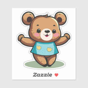 Sticker Petit ourson dansant avec un sourire