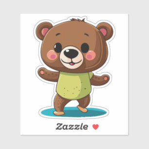 Sticker Petit ourson dansant avec un sourire
