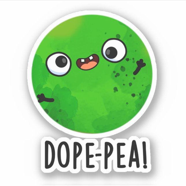 Sticker Petit pois drôle jeu de mots sur le pois idiot (Devant)