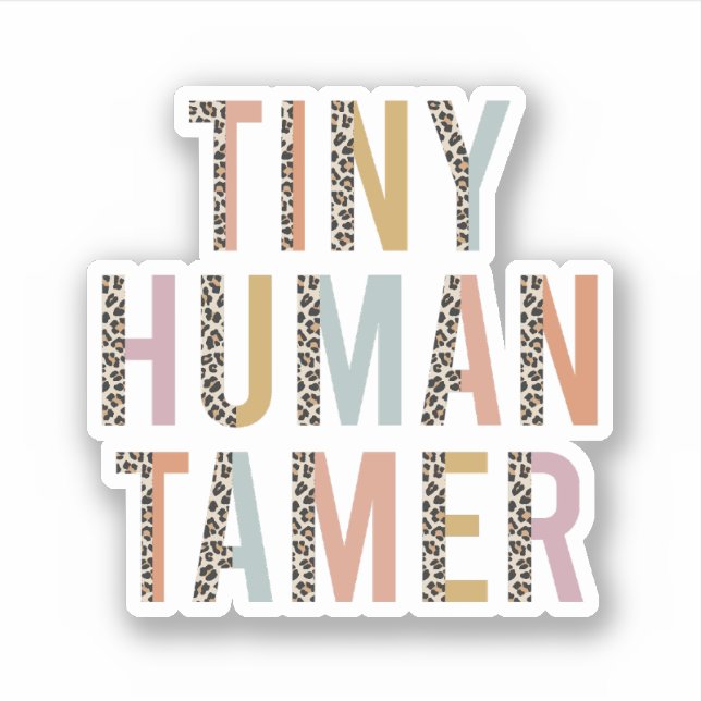 Sticker Petit Tamer humain, Cadeau pour enseignant, Garder (Devant)