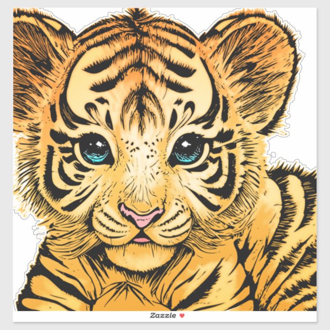 STICKER PETIT TIGRE (Feuille)