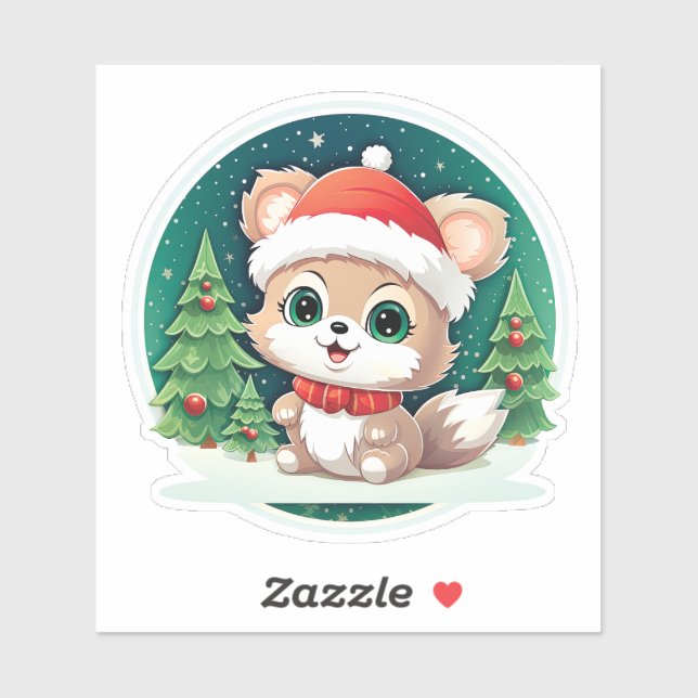 Sticker Petite Bébé Animal Noël Magie (Feuille)
