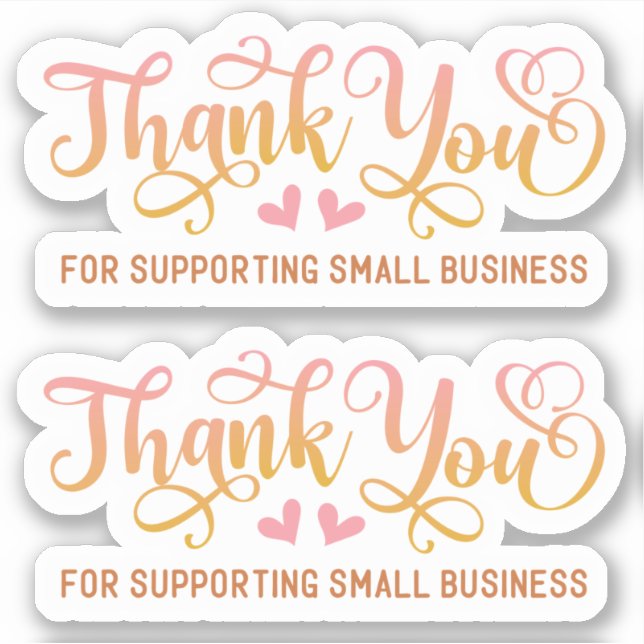 Sticker Petite Entreprise Merci Rose Mignon (Devant)