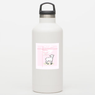 Sticker Petite-fille Baptême Agneau rose Personnalisé