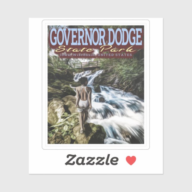 STICKER PETITE FILLE - GOVERNOR DODGE STATE PARK - IOWA (Feuille)