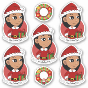 Sticker Petite fille hispanique aux cheveux noirs longs