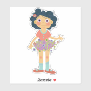 Sticker Petite fille nature