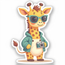 Petite Giraffe Touristique | Kawaii Adventure Art