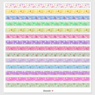 Sticker Petite sélection de bordures florales de couleurs