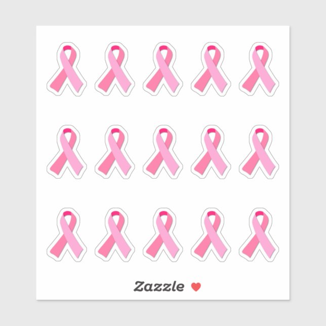 Sticker Petite sensibilisation au cancer du sein Ruban ros (Feuille)