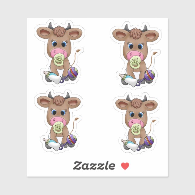 Sticker petite vache (Feuille)