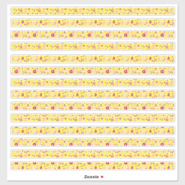 Sticker Petites bordures de fleurs jaunes  (Feuille)