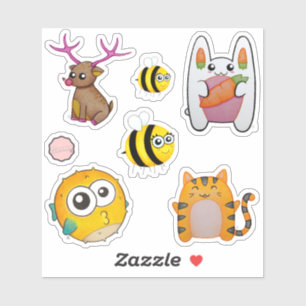 Sticker Petites copines d'animaux caricaturés