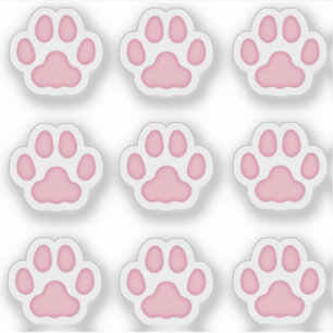 Sticker Petites empreintes de patte de chat rose Autocolla