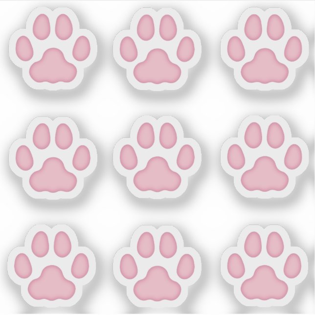 Sticker Petites empreintes de patte de chat rose Autocolla (Devant)
