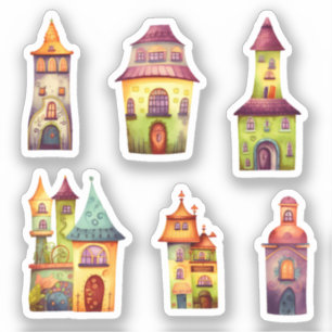 Sticker Petites maisons blanches
