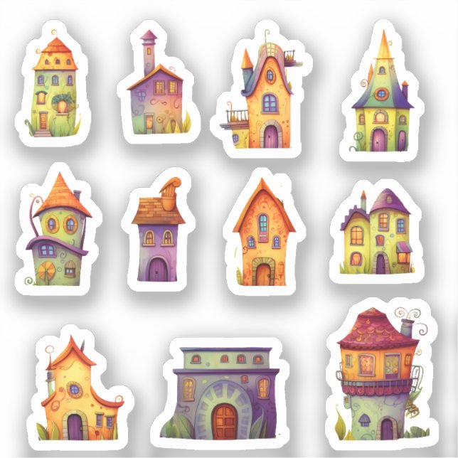 Sticker Petites maisons fantaisistes (Recto)