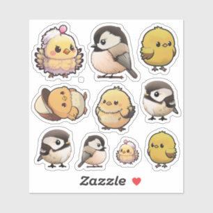 Sticker Petits chicots mignons et chickadee