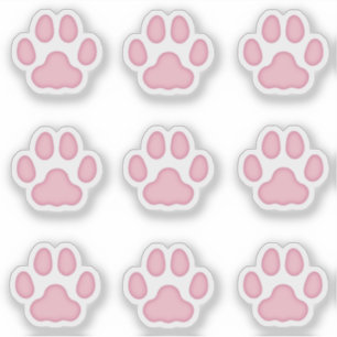 Sticker Petits Empreintes de pattes de chats Pink Animal T