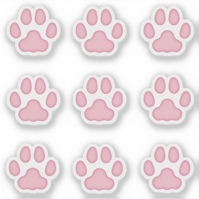 Sticker Petits Empreintes de pattes de chats Pink Animal T (Devant)