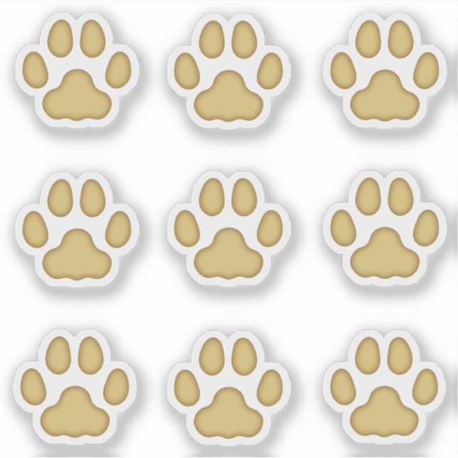 Sticker Petits Empreintes de pattes de chats Tan Animal Tr (Devant)