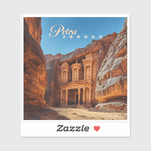 Sticker Petra, Jordanie : Iconic Red Rock Temple (Feuille)