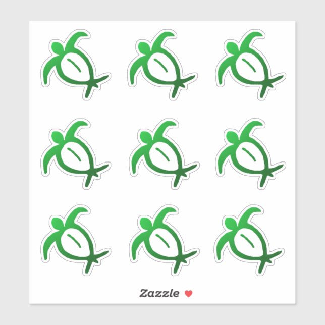 Sticker Petroglyphe Honu Hawaïen (feuille) (Feuille)