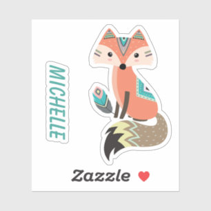 Sticker Peu de Fox rouge de tribal avec la plume