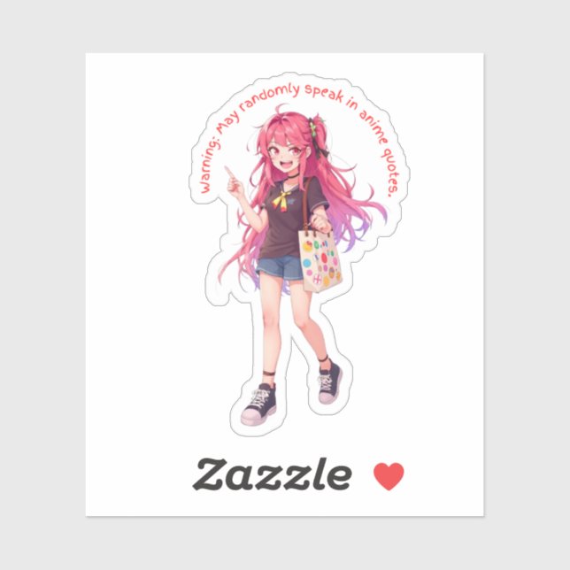 Sticker Peut parler au hasard en citations d'anime (Feuille)
