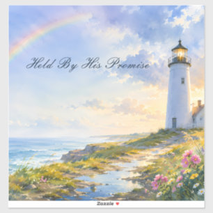 Sticker Phare Arc-en-Ciel Aquarelle Côtière