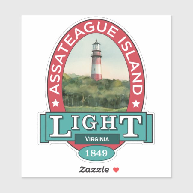 Sticker Phare d'Assateague Island (Feuille)