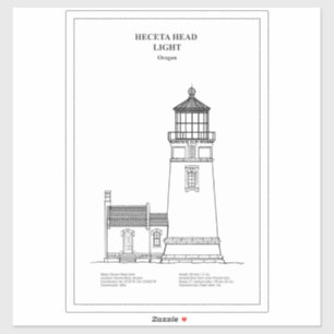 Sticker Phare de Heceta Head - Oregon - BD