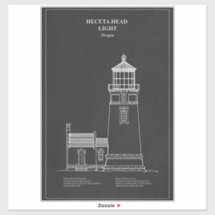 Sticker Phare de Heceta Head - Oregon - PD