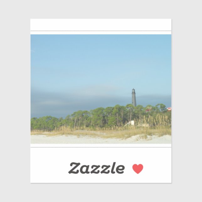 Sticker Phare de Pensacola au bord de la plage (Feuille)