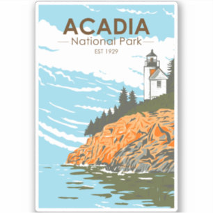 Sticker Phare du port de Bar Park National Acadia