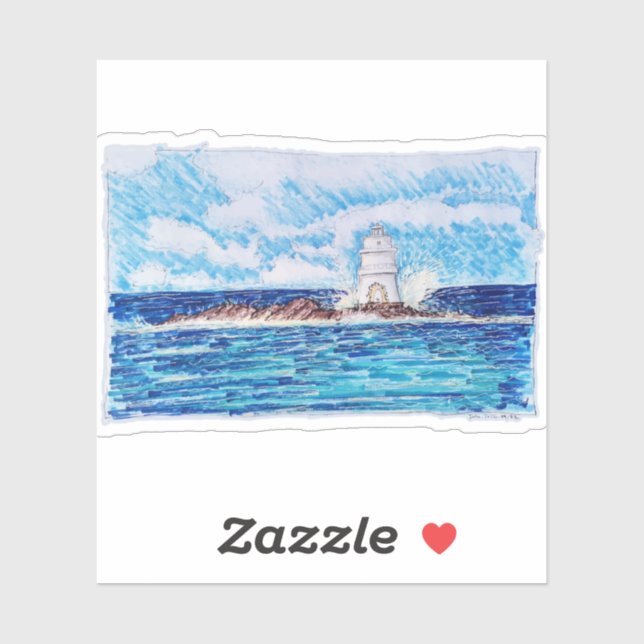 Sticker Phare en bleu (Feuille)