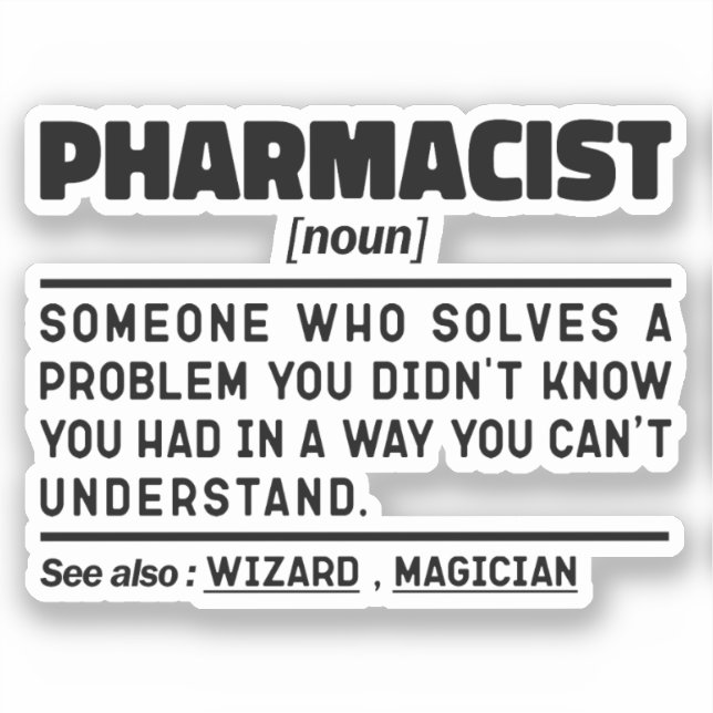 Sticker Pharmaciste Noun Employé de la pharmacie (Recto)