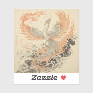 Sticker Phénix Majestueux S'élevant des Flammes