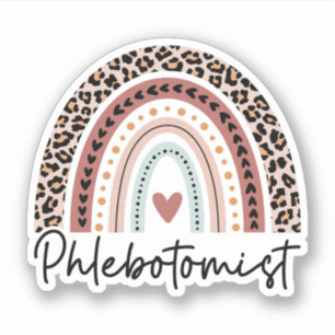 Sticker Phlebotomiste Leopard Rainbow Phlebotomy Technicie