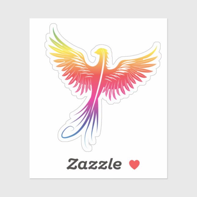 Sticker Phoenix se lève des flammes (Feuille)