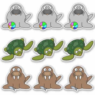 Sticker Phoques, tortues, animaux aquatiques du Walrus Car
