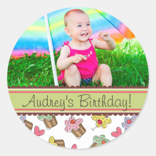 Sticker photo d'anniversaire pour fille de cerise 