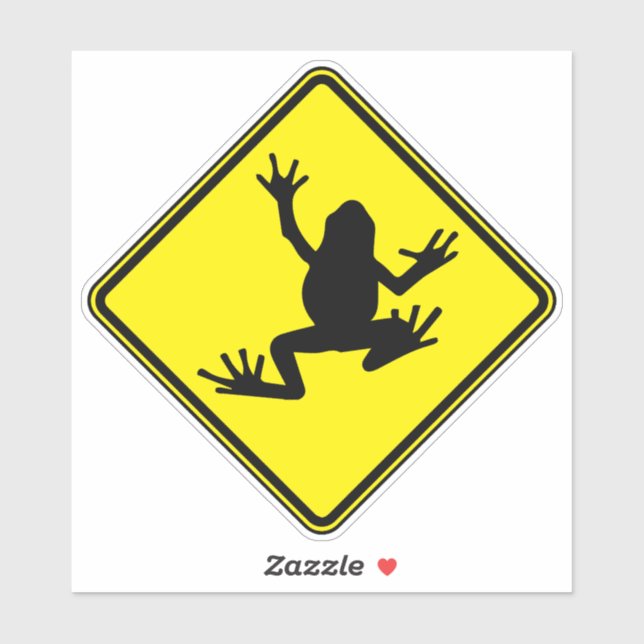 Sticker Photo de grenouille Silhouette Art Frog Avertissem (Feuille)