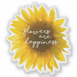 Sticker Photo de tournesol réel Champ Fleurs sont bonheur
