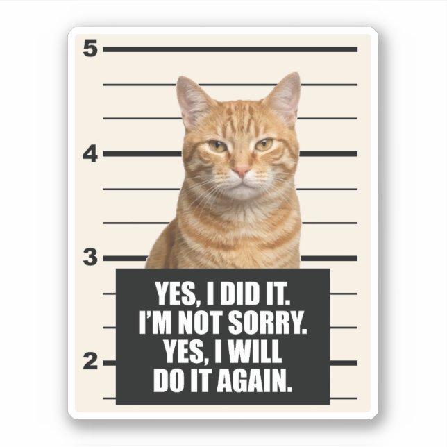 Sticker Photo d'identité de chat orange impertinent (Devant)