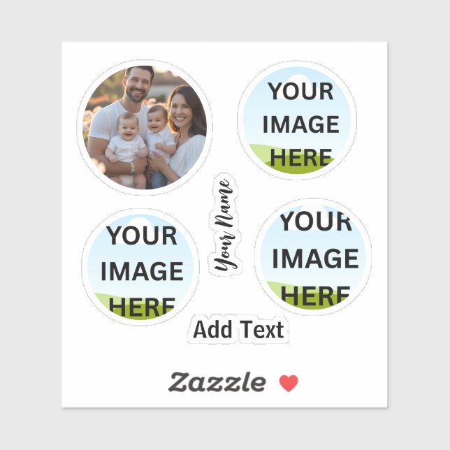 Sticker Photo et nom personnalisés (Feuille)